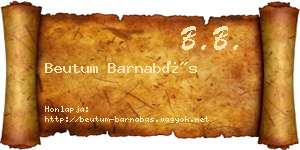 Beutum Barnabás névjegykártya